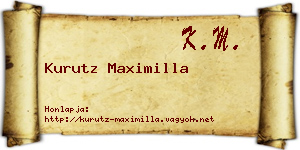 Kurutz Maximilla névjegykártya
